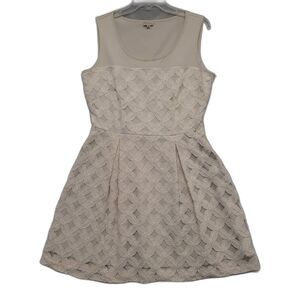 Daniel Cremieux Women Sz 10 Cream Floral Lace Sleeveless Pleated Cocktail Dress